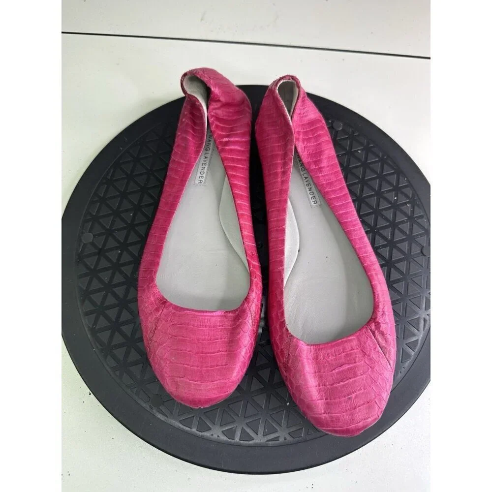 VERA WANG Lavender Label Shimmer Pink Genuine Leather Ballet Flats 6.5 Med